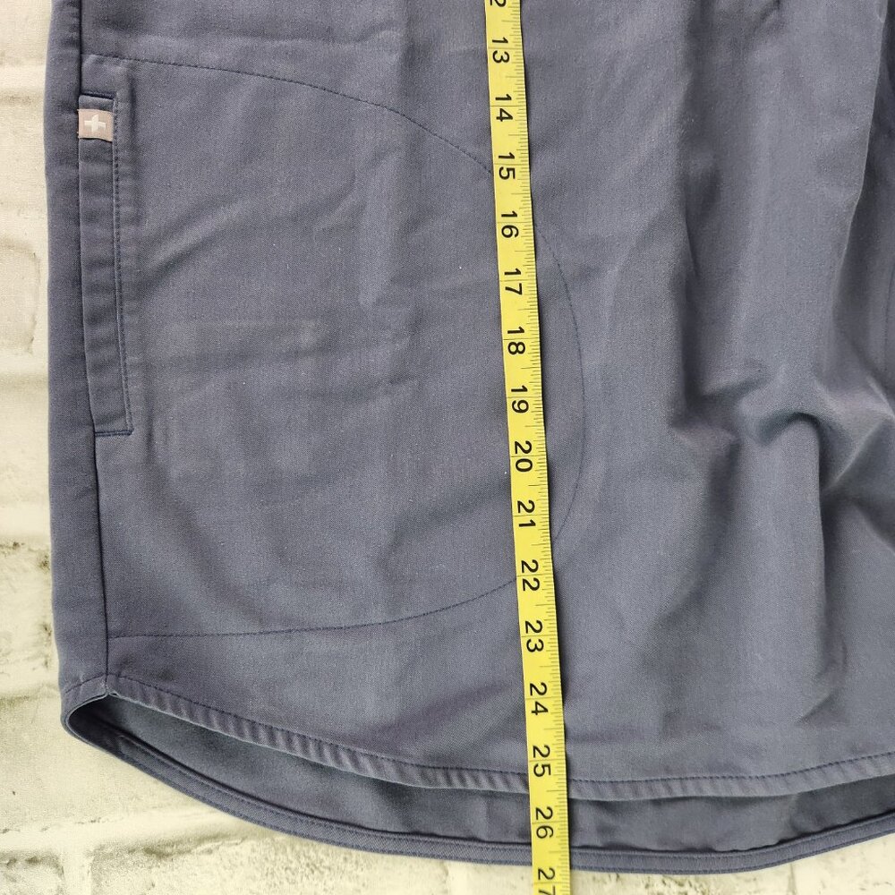 Figs Rafaela Oversized Scrubs Womens Medium Gray Blue Top Casual Mandarin Collar - Picture 5 of 8